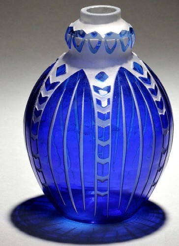 Catteau, Blue Glass Vase